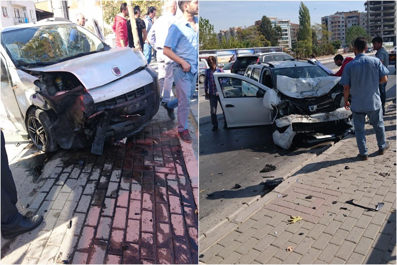 İzmir'de 2 araç çarpıştı: 2 yaralı